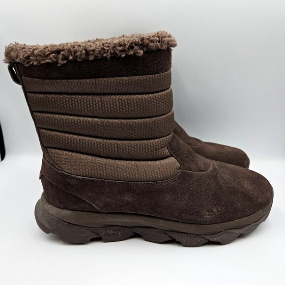 Skechers Boots Womens 11 Brown GoWalk Move Cuddly Suede Faux Fur Mid Calf NWOT - Picture 4 of 8